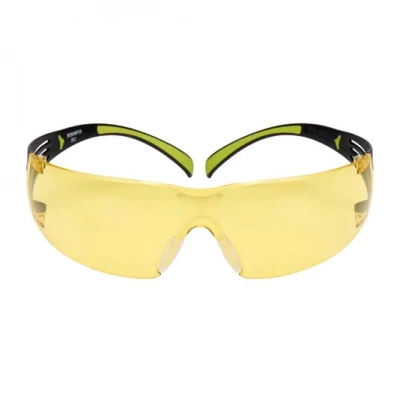 Защитные открытые очки 3M™ SecureFit™ 400, черная/зеленая оправа, устойчивое к царапинам и запотеванию покрытие, желтые линзы, SF403AS/AF-EU, 20 шт. в коробке