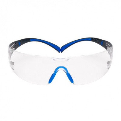 Защитные открытые очки 3M™ SecureFit™ 400, синяя/серая оправа, незапотевающее/устойчивое к царапинам покрытие Scotchgard™ (K&N), прозрачные линзы, SF401SGAF-BLU-EU, 20 шт. в коробке