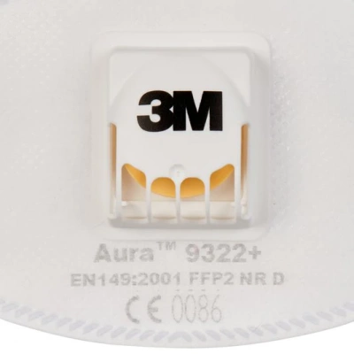 Респиратор для защиты от твердых частиц 3M™ Aura™, FFP2, с клапаном, 9322+
