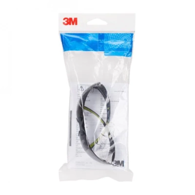 Защитные открытые очки 3M™ SecureFit™ 400, черная/зеленая оправа, устойчивое к царапинам и запотеванию покрытие, серые линзы, SF402AS/AF-EU, 20 шт. в коробке