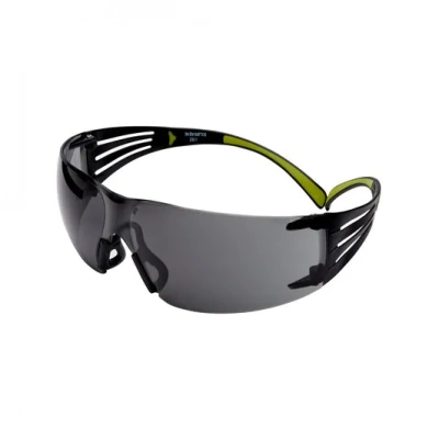 Защитные открытые очки 3M™ SecureFit™ 400, черная/зеленая оправа, устойчивое к царапинам и запотеванию покрытие, серые линзы, SF402AS/AF-EU, 20 шт. в коробке